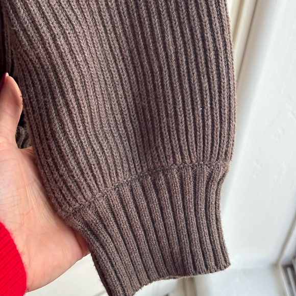 Quince Brown Cotton Oversized Cardigan - Picture 3 of 13